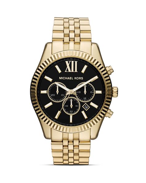 men's michael kors gold watch|michael kors lexington chronograph watch.